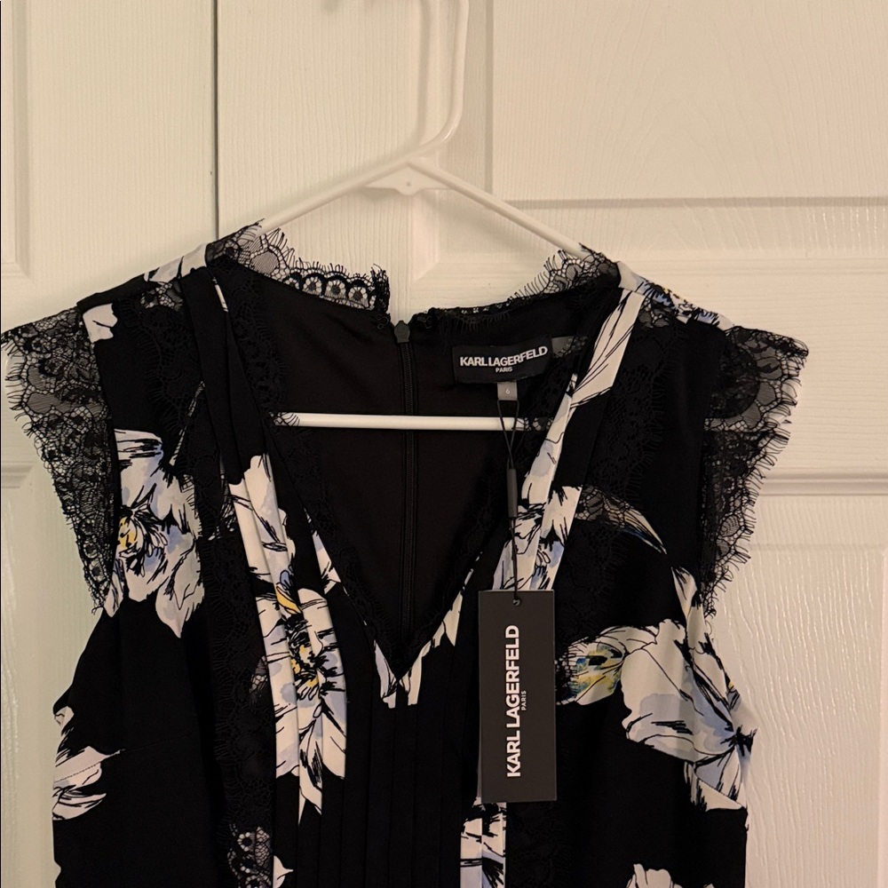 Karl Lagerfeld Black and White Lace Dress - Picture 4 of 6